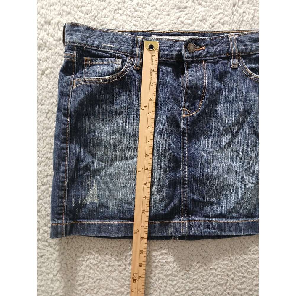 OLD NAVY Denim Jeans Mini Skirt Womens Size 6 Medium Wash Front & Back Pockets - Picture 6 of 13
